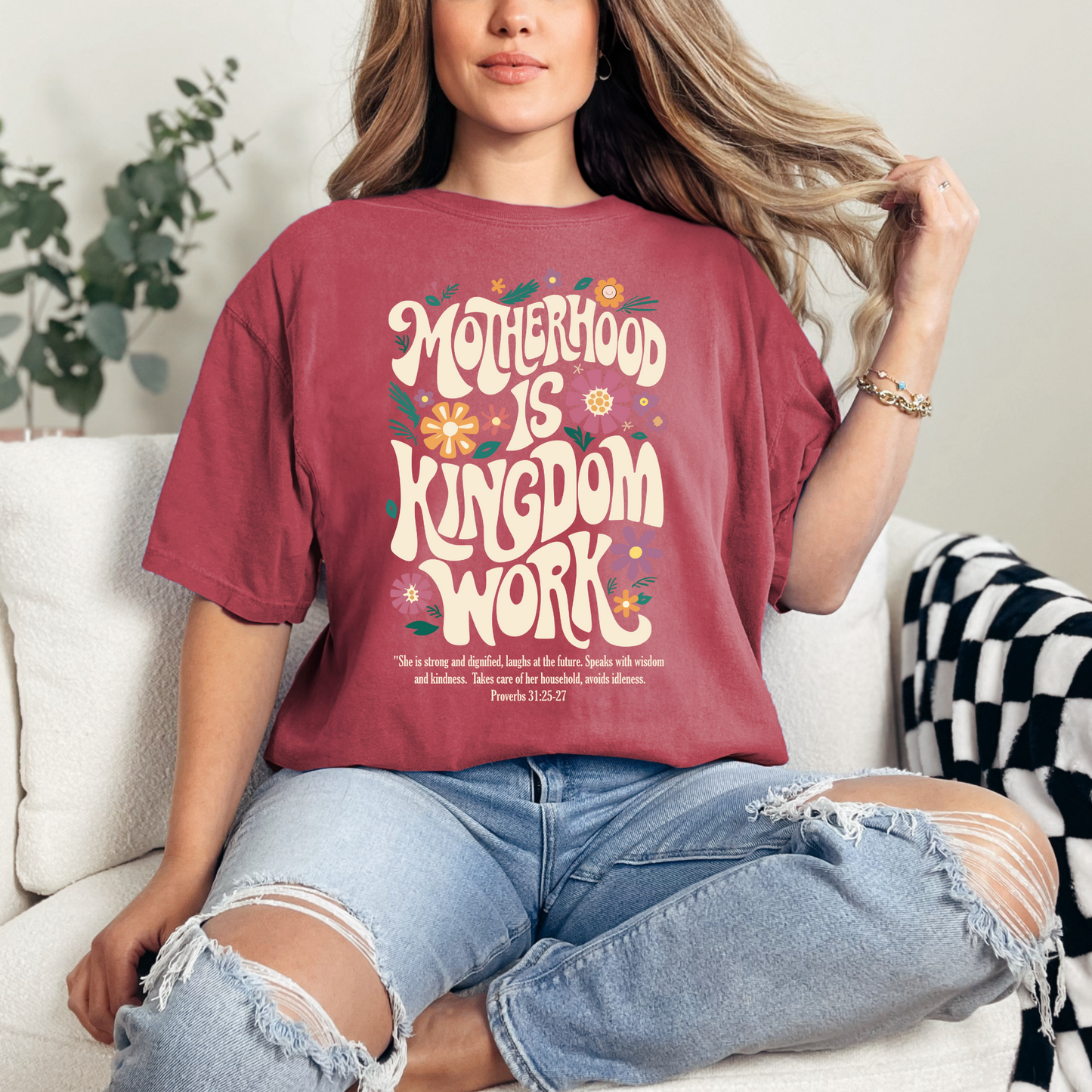 Motherhood is Kingdom Work Christian T-Shirt