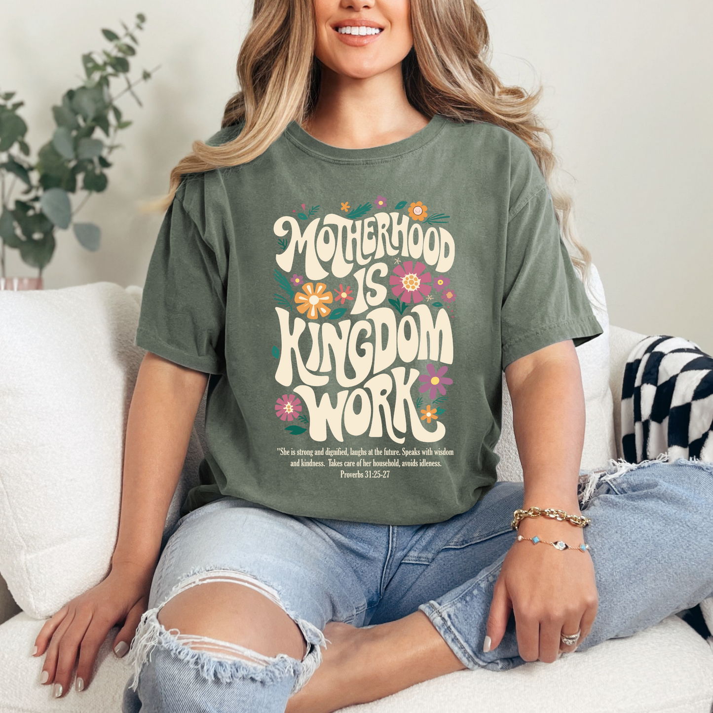 Motherhood is Kingdom Work Christian T-Shirt