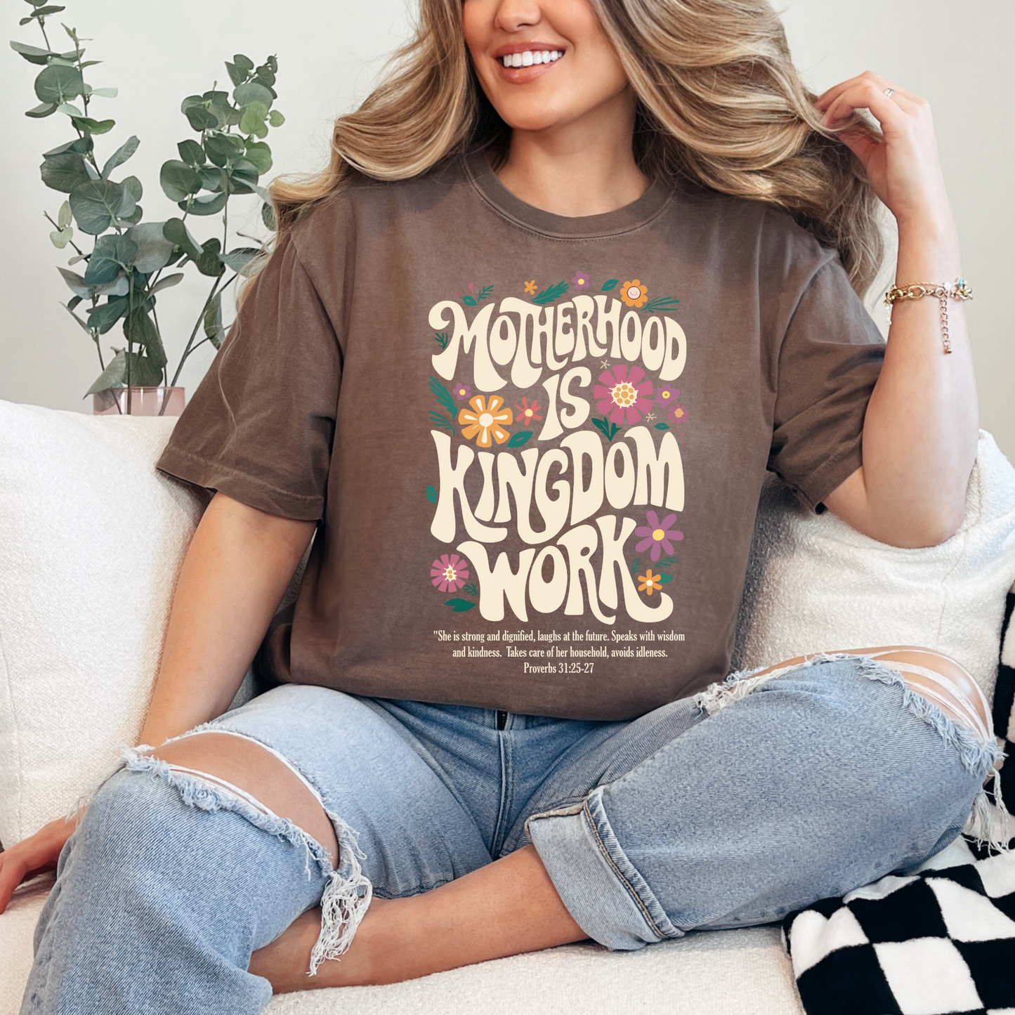 Motherhood is Kingdom Work Christian T-Shirt