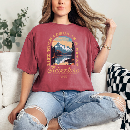Life with Jesus Is A Great Adventure Christian T-Shirt