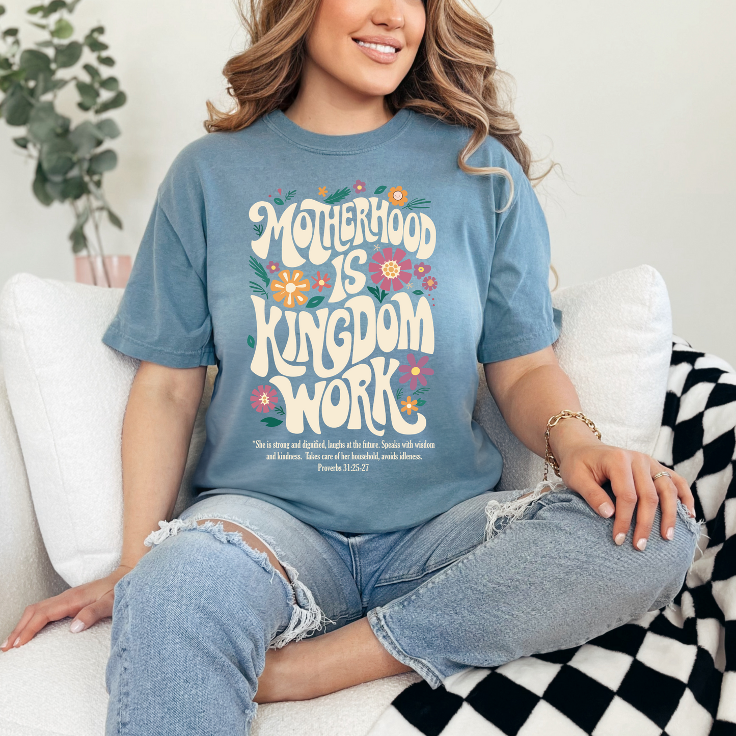 Motherhood is Kingdom Work Christian T-Shirt