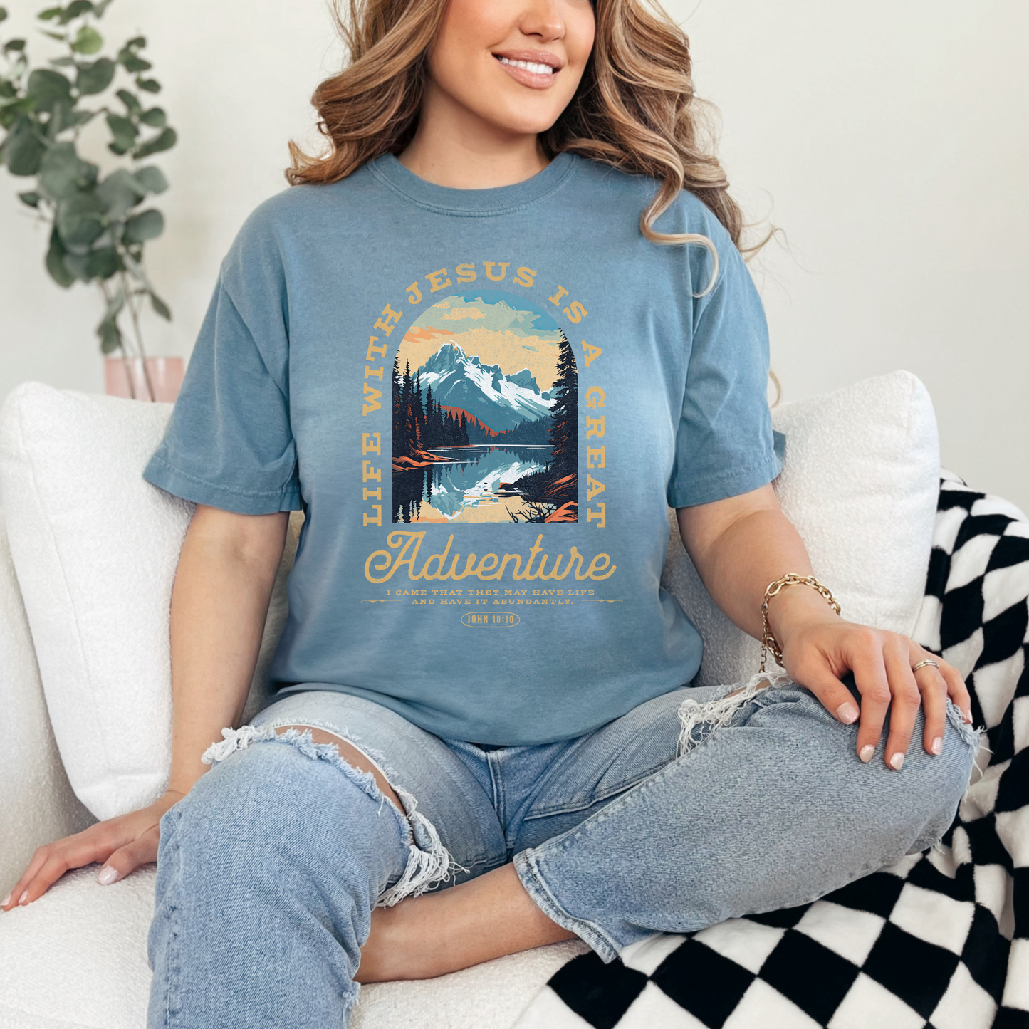 Life with Jesus Is A Great Adventure Christian T-Shirt