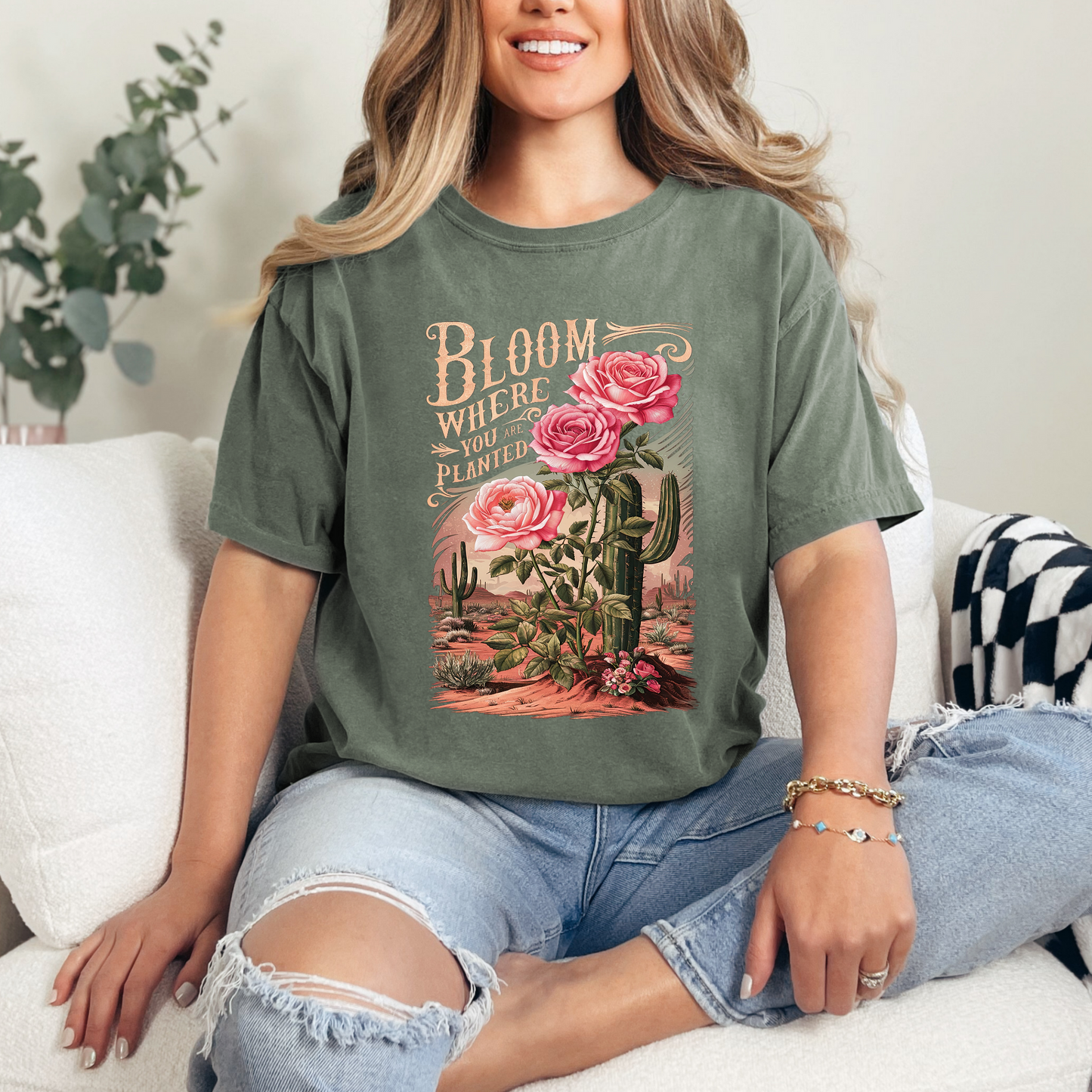 Bloom Where You Are Planted Christian T-Shirt