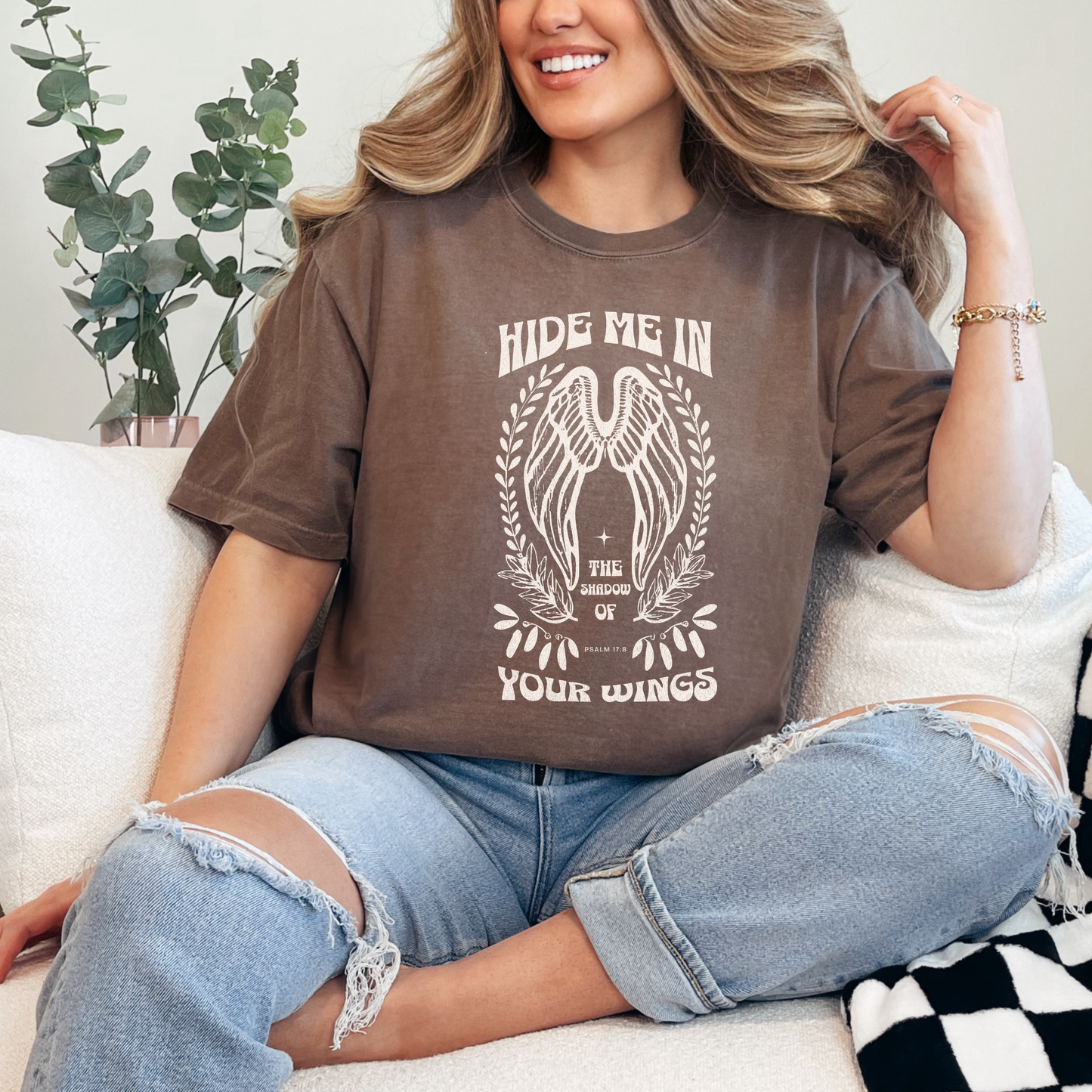 Hide Me in The Shadow of Your Wings Christian T-Shirt