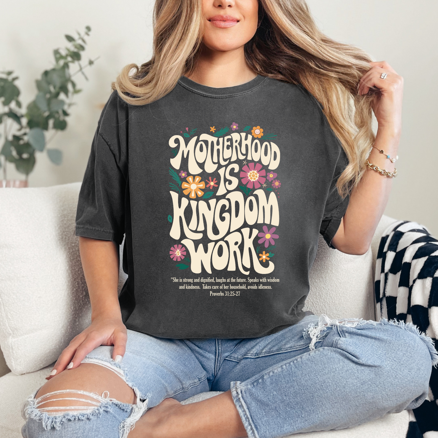 Motherhood is Kingdom Work Christian T-Shirt