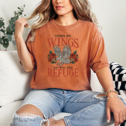 Under His Wings You Will Find Refuge Christian T-Shirt