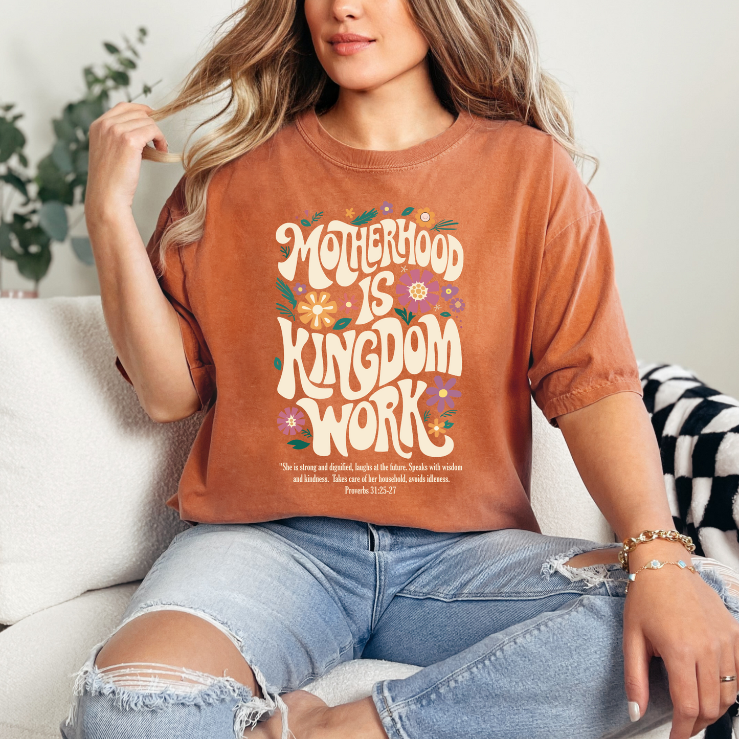 Motherhood is Kingdom Work Christian T-Shirt