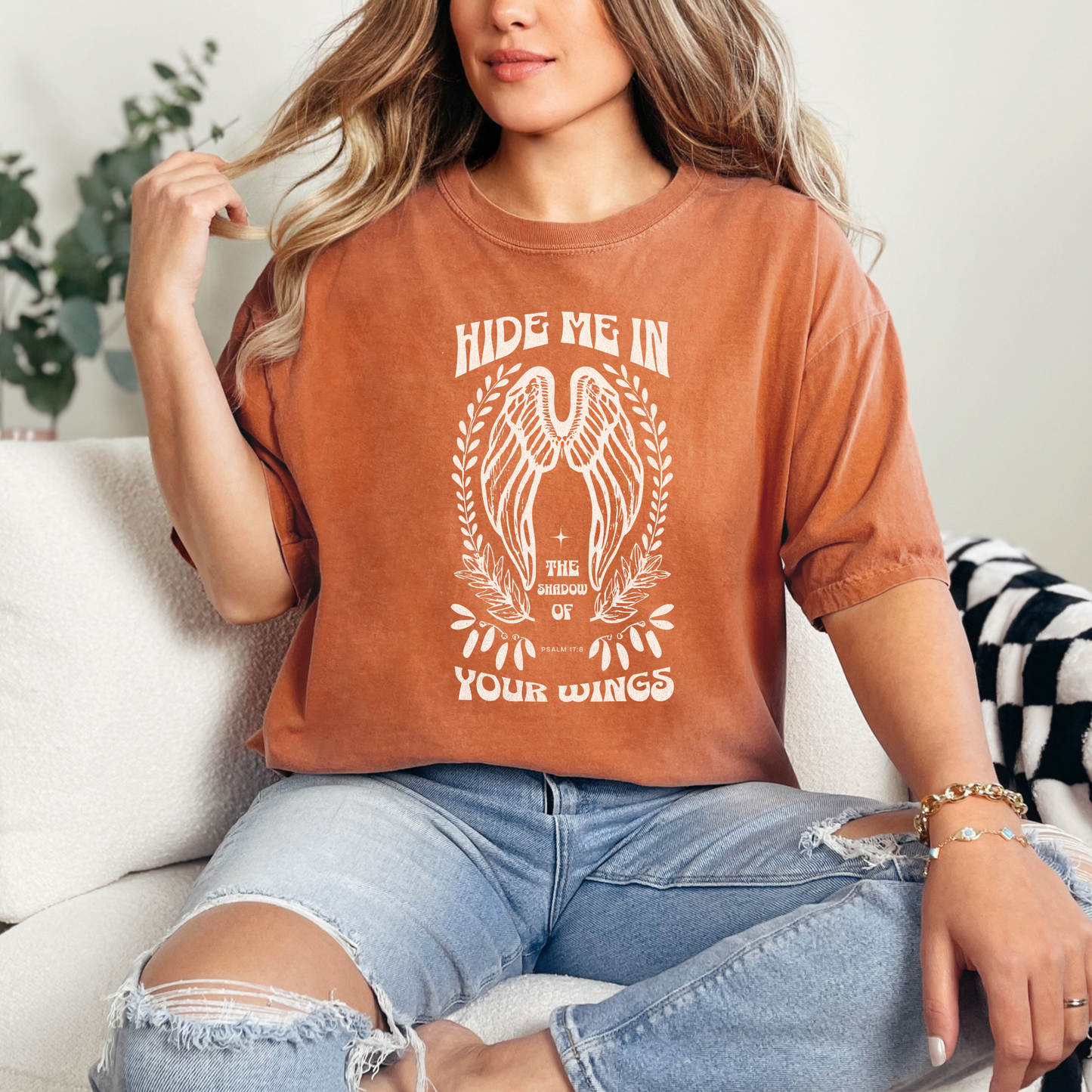 Hide Me in The Shadow of Your Wings Christian T-Shirt