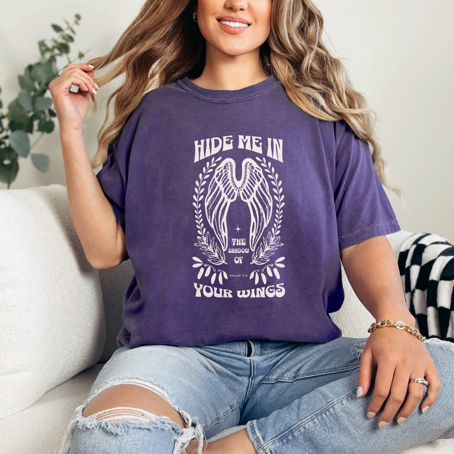 Hide Me in The Shadow of Your Wings Christian T-Shirt