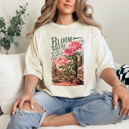 Bloom Where You Are Planted Christian T-Shirt