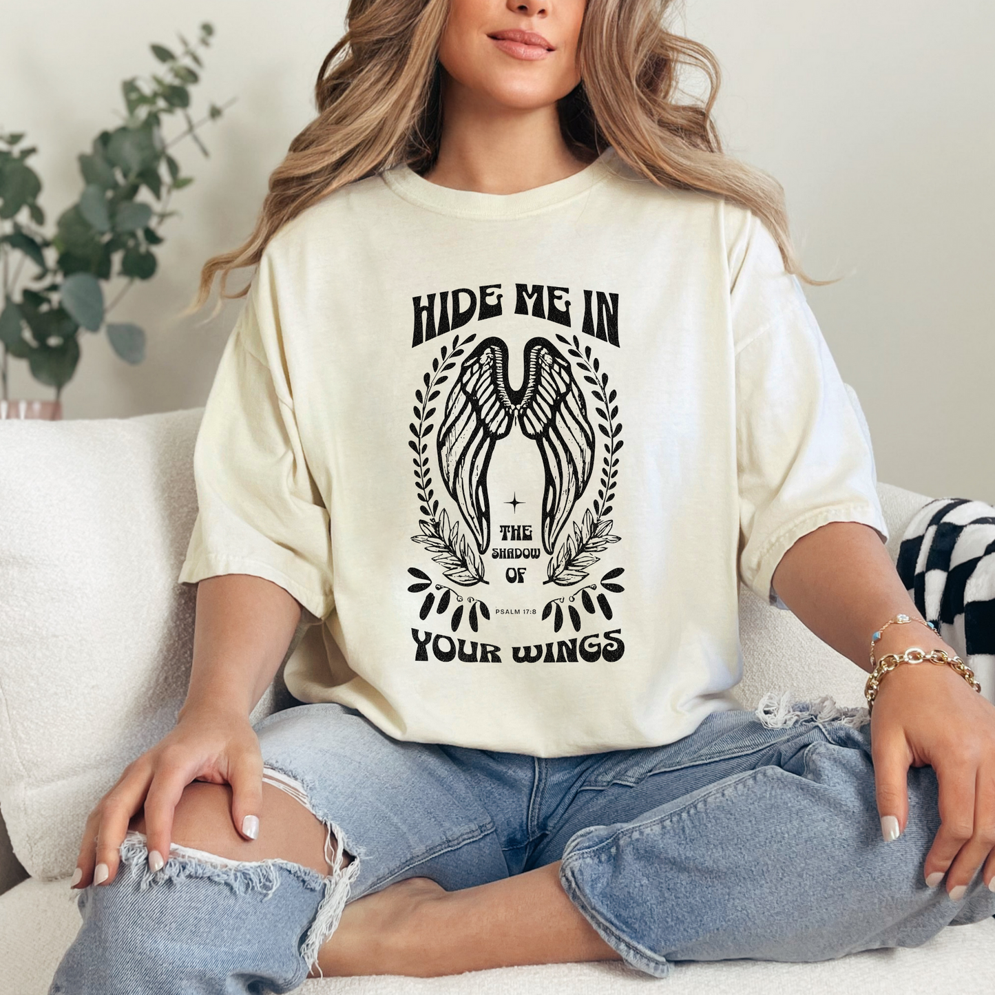 Hide Me in The Shadow of Your Wings Christian T-Shirt