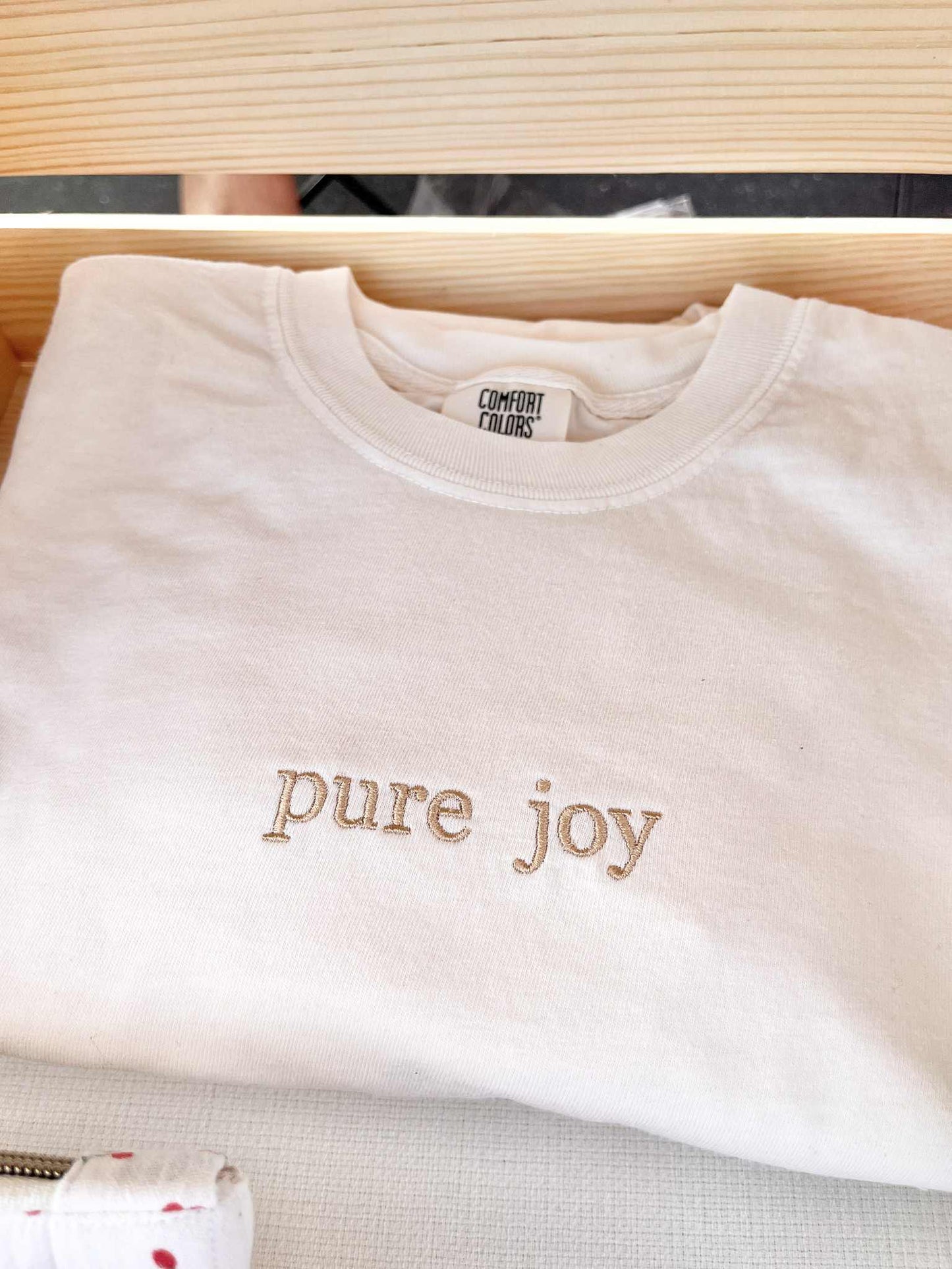 Embroidered Pure Joy T-Shirt